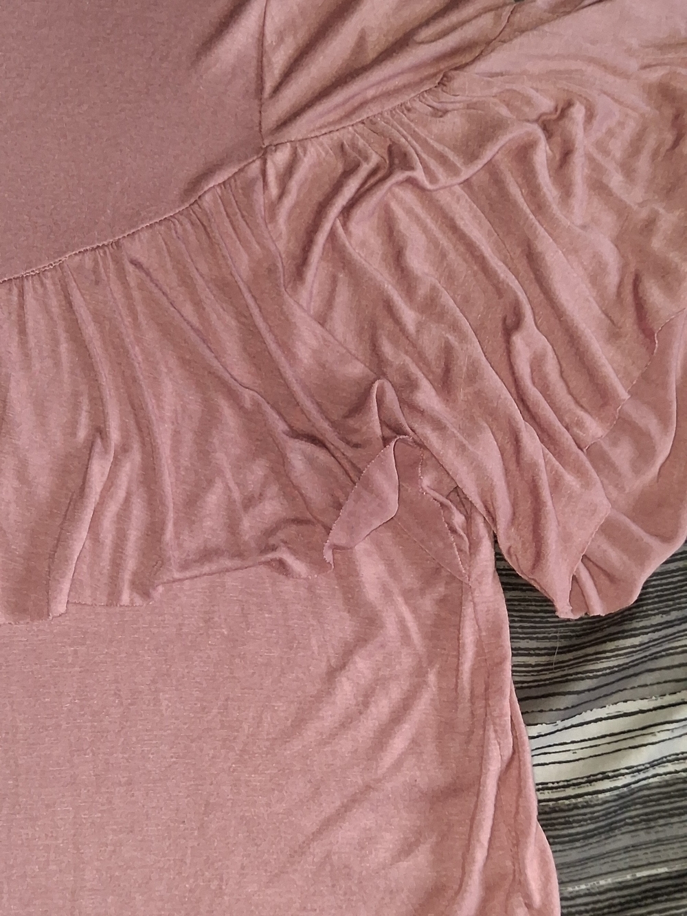 Extra Touch Pink Ruffle Flutter Sleeve Top - Picture 2 of 3